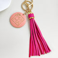 Engraved Mama Wood Disc Keychain With Tassel Charm view 8