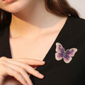 Translucent Enamel Butterfly Brooch in Four Gradient Colors view 2