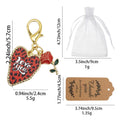 Red Leopard Love You Heart Rose Lobster Clasp Charm view 2