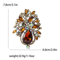 Teardrop Rhinestone Cluster Brooch Floral Antique Six Colors view 7
