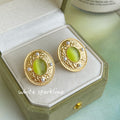 Green Theme Mixed Stud and Drop Earrings Sixteen Styles view 3
