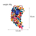 Orange Flower Crystal Eight Designs Metal Brooch Pin view 2