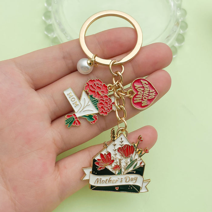 Rose, Sunflower and Flower Charm Keychains Featuring Red Heart Across 50 Variations