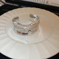 Irregular Mirror Finish Wide Open Cuff In Silver Tone Or Gold Tone view 6