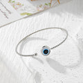 Blue and White Evil Eye Open Cuff Bracelets in Eight Finish Options view 11