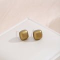 Rounded Square Small Stud Earrings in Three Colors view 7