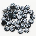 Blue White Floral Round Resin Cabochons in Three Sizes view 9