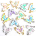 Pastel Crystal Butterfly Metal Charms, 12 Colorways view 4