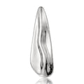 Polished Elongated Teardrop Brooch in Two Metal Tones view 5