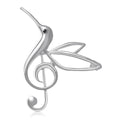 Hummingbird Treble Clef Brooch Gold or Silver Tone view 5