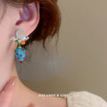 Blue Strawberry Floral Drop Earrings For Women Jewelry view 4