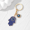 Gold and Silver Tone Round and Hamsa Evil Eye Split Ring Keychains view 7