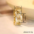 Baguette Clear Stone Chain-Link Wide Ring In Polished Gold Tone view 4