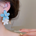 Bright Floral Crystal Stud Earrings in Five Colors view 4