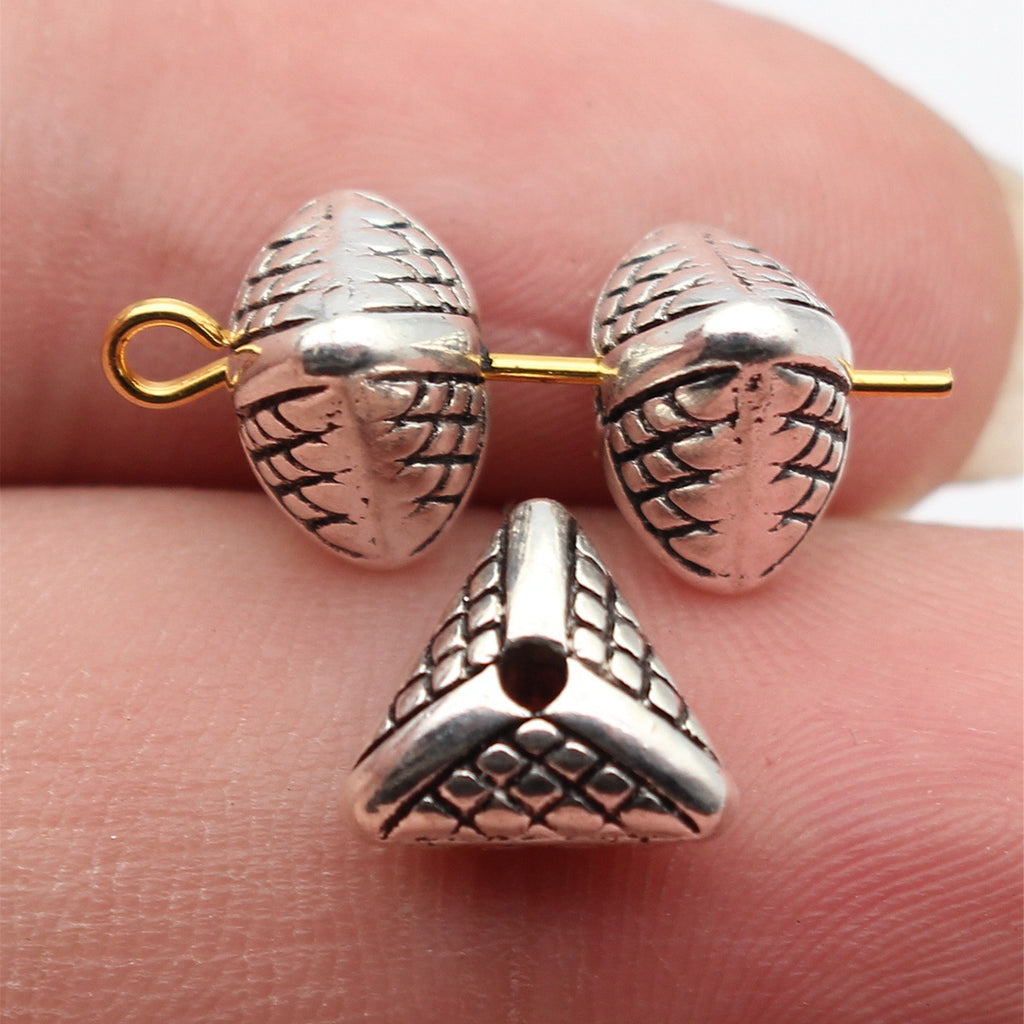 10x9.5x6.7mm 1.6g Multicolor Zinc Alloy Triangle Textured Spacer Beads for Bracelet Jewelry Making