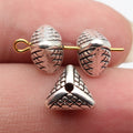 10x9.5x6.7mm 1.6g Multicolor Zinc Alloy Triangle Textured Spacer Beads for Bracelet Jewelry Making