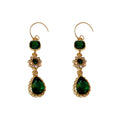 Green Crystal Floral Teardrop Hook Earrings Fashion Jewelry Accessories view 5