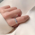 Silver Tone Purple Round Stone Ornate Leaf Open Rings In Two Styles view 3