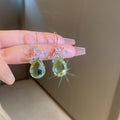 Colorful Butterfly Crystal Teardrop Hook Earrings Jewelry Pair view 8