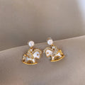 Gold Tone Pearl And Horse Stud Earrings Fashion Earrings view 6