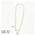 Pearl Look Bead Necklaces In Three Sizes With Heart Or Oval Clasps view 7