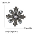 Pearl And Crystal Cross Brooch Decorative Lapel Pin view 8