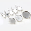 Round French Leverback Earring Settings in Eight Sizes view 1