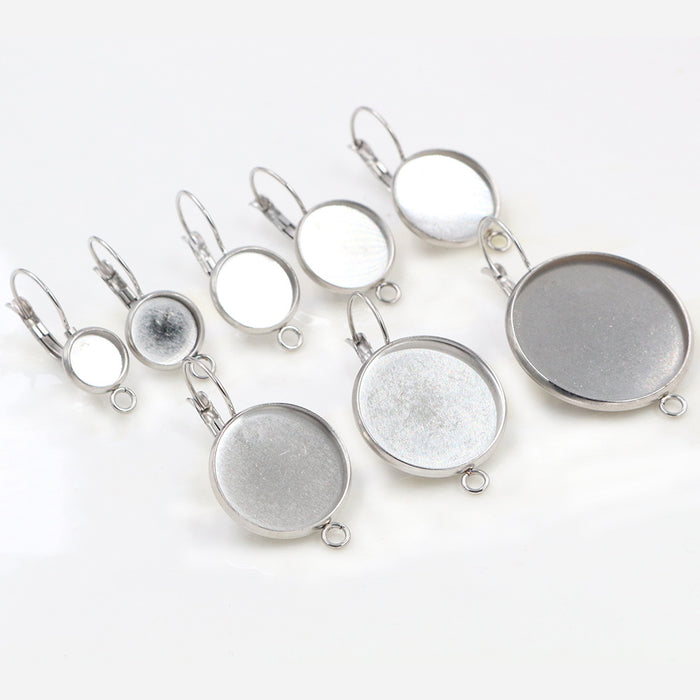 Round French Leverback Earring Settings in Eight Sizes