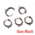 Round Clear Stone Hoop Earring Clasps with Hanging Loops view 7