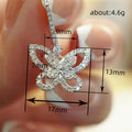 Pave Butterfly Threader Long Drop Earrings In Silver Tone view 4
