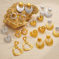Stainless Heart and Crescent Stud Drop Earrings Mix view 4