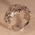 Silver Woven Leaf Openwork Band Marquise Clear CZ Fashion Ring view 5