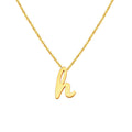 Cursive Letter H Pendant Necklace In Gold Rose Or Steel view 5