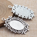 Rounded Bead Oval Pendant Setting 18x25mm Two Finishes view 2