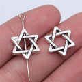 15x14mm 1.3g Antique Silver Zinc Alloy Six-Pointed Star Spacer Beads for Bracelet DIY Jewelry Making