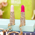 Mini Crystal Lipstick Keychains in Five Bright Color Options view 1