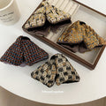 Tweed Fabric Triangle Bow Shark Hair Claw 4 Prints view 2