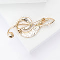 Clear Rhinestone Treble Clef Music Note Brooch Gold Silver view 3