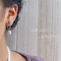 Silver Huggie Hoop Freshwater Pearl Drop Earrings Pair view 2
