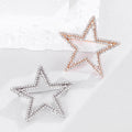 Five Point Star Openwork Crystal Two Designs Metal Brooch Pin view 5