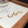 Gold Tone Crystal Bow and Pearl Ear Cuff Jewelry Set view 7