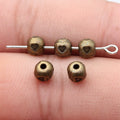 Heart Pattern Round Beads in 3 Metal Finishes for Jewelry Making view 5