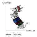 Striped Crowned Dachshund Enamel Brooch in Two Colorways view 7