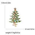 Jeweled Christmas Tree Brooch With Faceted Crystals And Polished Metal Details view 5
