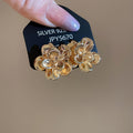 Layered Flower Stud Earrings In Two Metal Tones Jewelry Design view 7