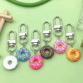 Six-Piece Multicolor Sprinkle Donut Keychain Set With Swivel Clasps view 4