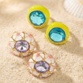 Enamel and Faceted Glass Statement Rings in Two Designs view 3