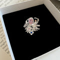 Silver Open Floral Bouquet Ring Oval Center Stone Two Colors view 6