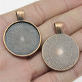 Round 25 mm Cabochon Pendant Settings in Five Metal Finishes view 8