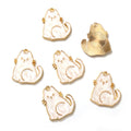 Gold Tone Enamel Cat and Crescent Moon Charms in Seven Styles view 8